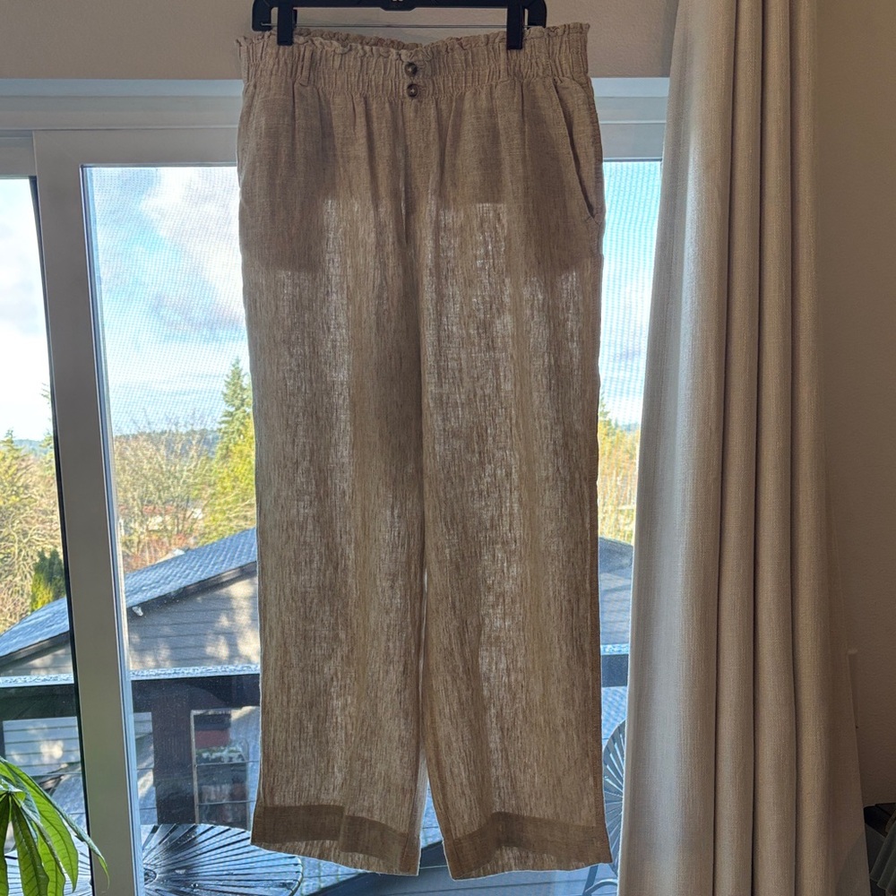 Women’s Tan Linen Pants